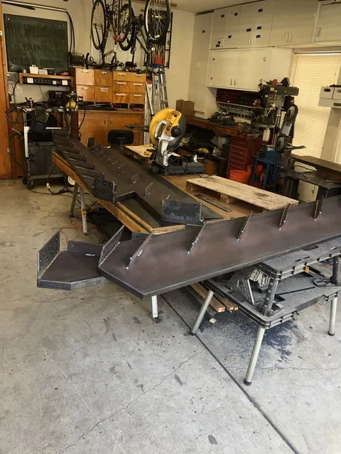 Custom metal fabrication in the CC Welding shop, Reno NV — material stock, jigs, fixtures and work in progress (photo 265 of 383)