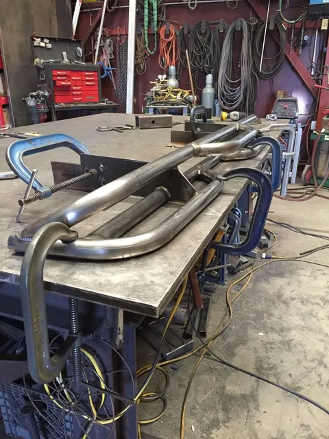 Custom metal fabrication in the CC Welding shop, Reno NV — material stock, jigs, fixtures and work in progress (photo 350 of 383)