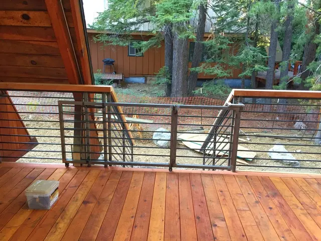 Custom railing and balustrade fabrication by CC Welding — stone-step handrails, cable rail and picket panels for Tahoe homes (photo 22 of 152)