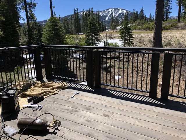 Custom railing and balustrade fabrication by CC Welding — stone-step handrails, cable rail and picket panels for Tahoe homes (photo 64 of 152)