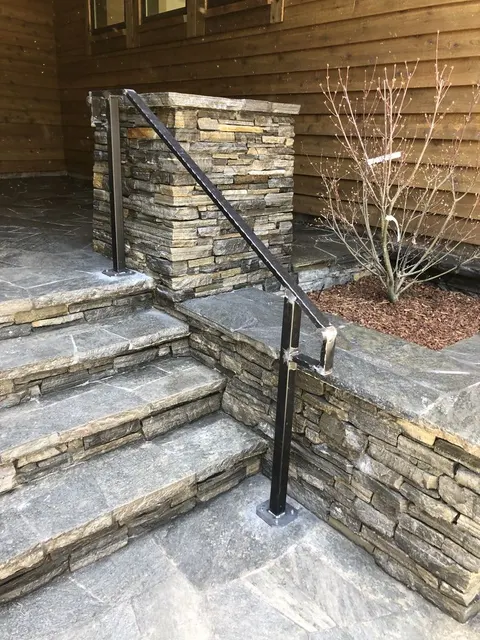 Custom railing and balustrade fabrication by CC Welding — stone-step handrails, cable rail and picket panels for Tahoe homes (photo 72 of 152)