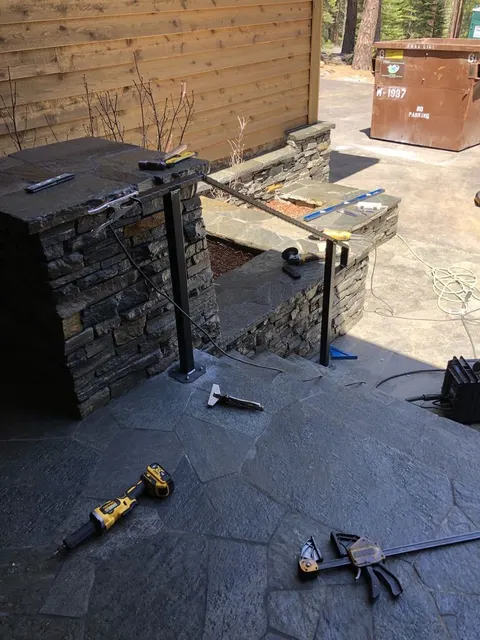 Custom railing and balustrade fabrication by CC Welding — stone-step handrails, cable rail and picket panels for Tahoe homes (photo 80 of 152)