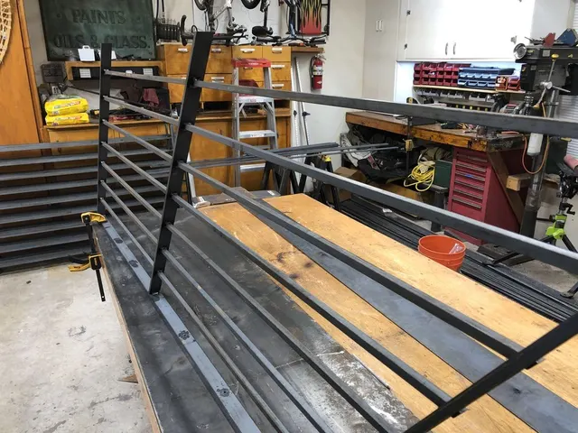 Custom railing and balustrade fabrication by CC Welding — stone-step handrails, cable rail and picket panels for Tahoe homes (photo 85 of 152)