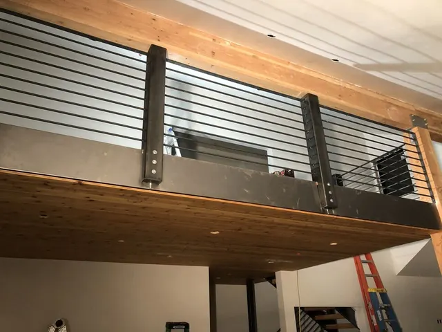 Custom railing and balustrade fabrication by CC Welding — stone-step handrails, cable rail and picket panels for Tahoe homes (photo 107 of 152)