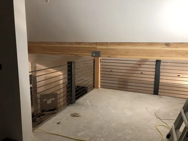 Custom railing and balustrade fabrication by CC Welding — stone-step handrails, cable rail and picket panels for Tahoe homes (photo 124 of 152)