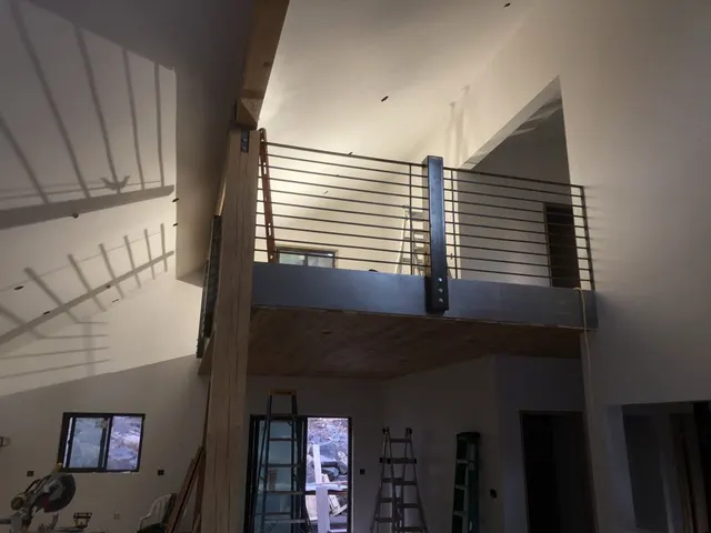 Custom railing and balustrade fabrication by CC Welding — stone-step handrails, cable rail and picket panels for Tahoe homes (photo 127 of 152)
