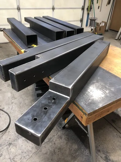 Structural steel fabrication by CC Welding — beams, columns, base plates and stair stringers for Tahoe projects (photo 37 of 68)