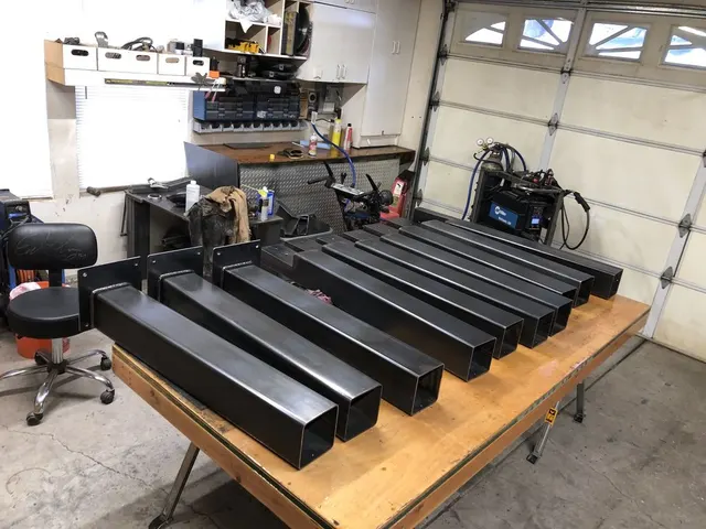 Structural steel fabrication by CC Welding — beams, columns, base plates and stair stringers for Tahoe projects (photo 66 of 68)